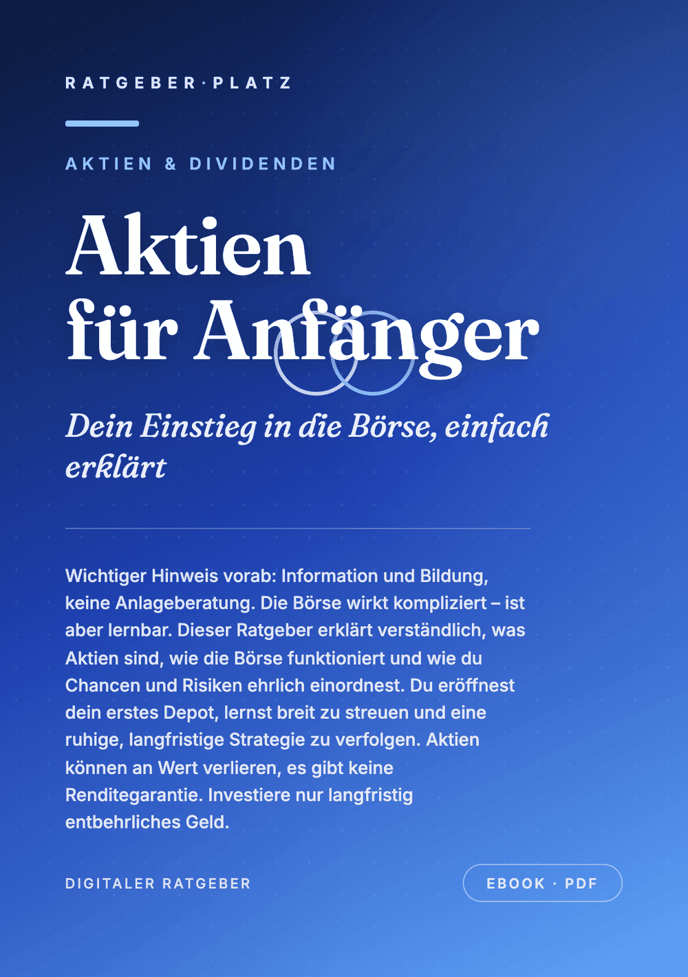 Cover: Aktien für Anfänger