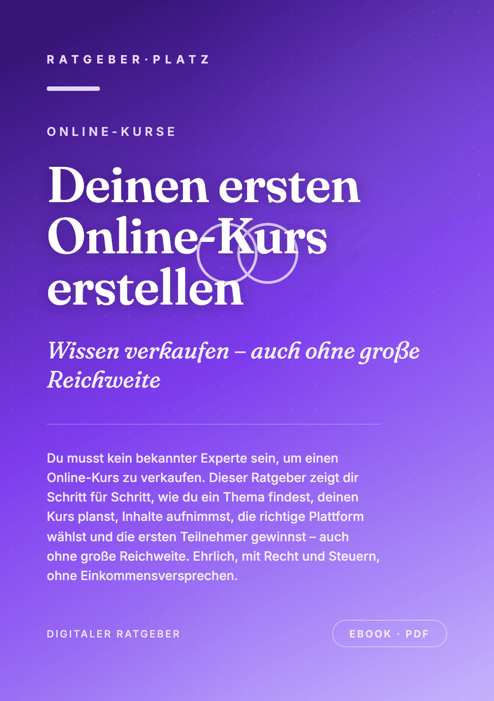 Cover: Deinen ersten Online-Kurs erstellen