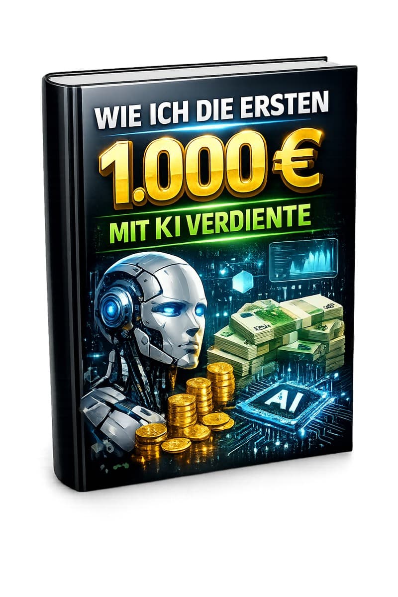 Cover – Wie ich die ersten 1.000 € mit KI verdiente: PDF-Ratgeber von RatgeberPlatz.de