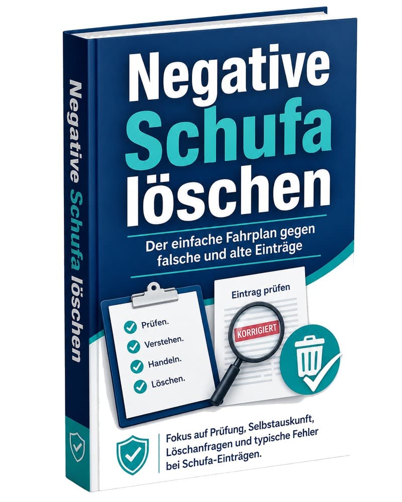 Cover – Negative Schufa löschen: PDF-Ratgeber von RatgeberPlatz.de