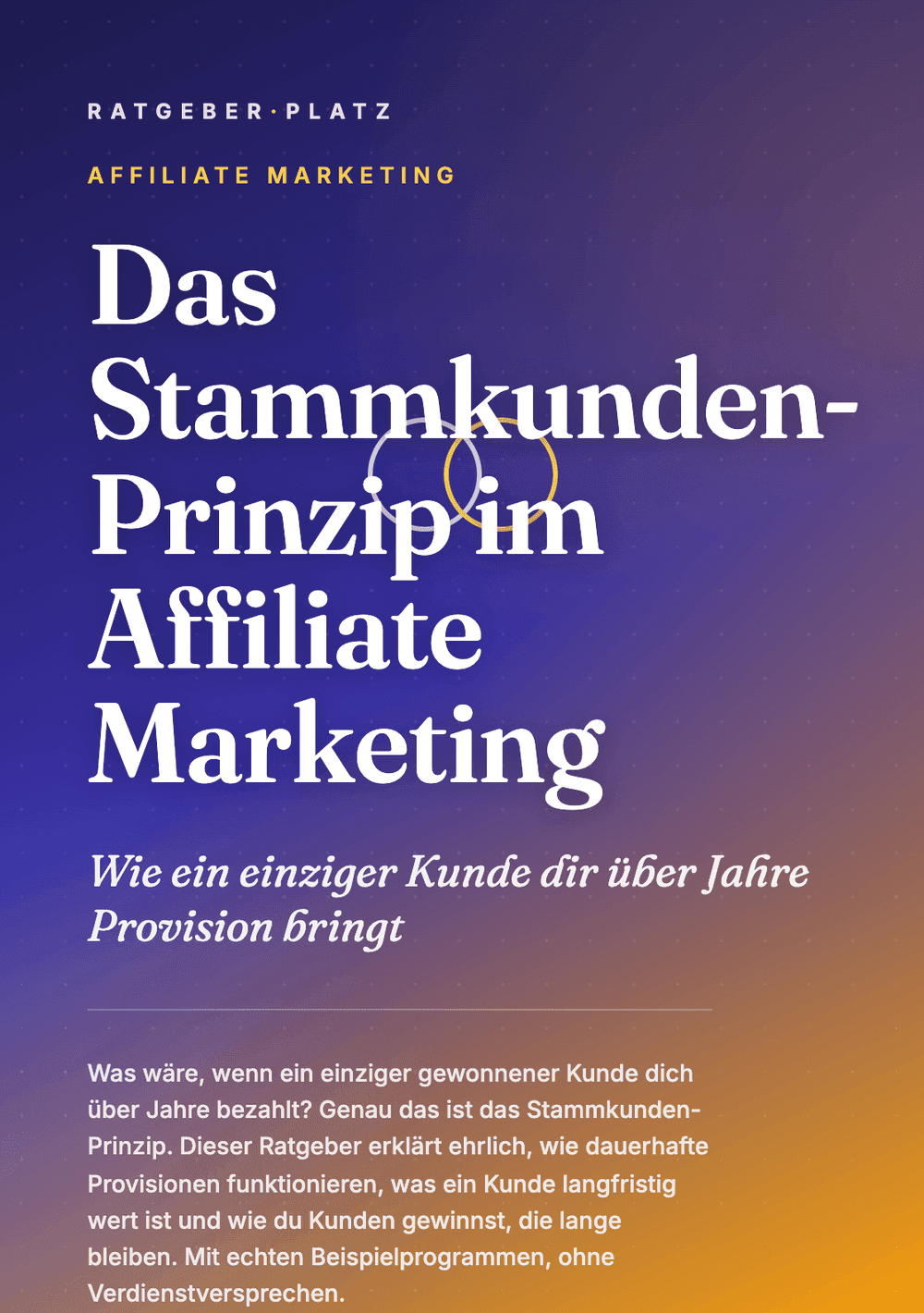 Cover: Das Stammkunden-Prinzip im Affiliate Marketing