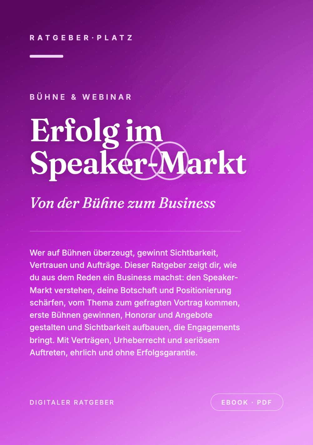 Cover: Erfolg im Speaker-Markt